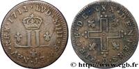FRANKREICH XXX deniers aux 2 L couronnées LOUIS XIV THE SUN KING Lyon 1712 (24mm, 2,39g, 6h) -