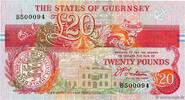 GUERNSEY 20 Pounds Petit numéro 1990 fST