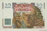 FRANKREICH 50 Francs LE VERRIER FRANKREICH 50 Francs LE VERRIER 1951 VZ+ -