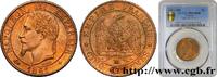 FRANKREICH Cinq centimes Napoléon III, tête laurée ZWEITES KAISERREICH Strasbourg 1861 (25mm, 5,01g, 6h) -