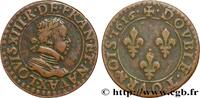 FRANKREICH Double tournois, buste enfantin d'Amiens, (3e port LOUIS XIII Amiens 1616 (20mm, 2,90g, 6h) -