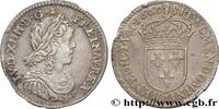 FRANKREICH Douzième d'écu, portrait à la mèche longue LOUIS XIV THE SUN KING Limoges 1660 (20,5mm, 2,22g, 6h) -