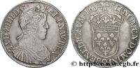 FRANKREICH Demi-écu, portrait à la mèche longue LOUIS XIV THE SUN KING Rennes 1654 (31,5mm, 13,67g, 6h) -