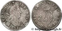 FRANKREICH Quatre sols aux deux L LOUIS XIV THE SUN KING Paris 1691 (19,5mm, 1,41g, 6h) -