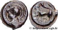 FRANKREICH Potin à la tête casquée et à la rosace GALLIEN - SENONES (Region die Sens) c. avant 52 AC. (20,5mm, 3,18g, 4h) -