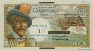 SAINT-PIERRE UND MIQUELON 1 NF sur 50 Francs Belain d'Esnambuc SAINT-PIERRE UND MIQUELON 1 NF sur 50 Francs Belain d'Esnambuc 1960 fST+ -
