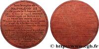FRANKREICH Médaillon en terre cuite, Pose de la première pier SECOND EMPIRE 33 - Bordeaux 1867 (163mm, 603,24g, 12h) -