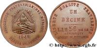 FRANKREICH Essai de Un décime, Banque du peuple ZWEITE FRANZOSISCHE REPUBLIK 1848 (35mm, 21,64g, 6h) -
