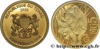 TSCHAD 3000 Francs CFA Proof BIG 5 - Rhinocéros TSCHAD 2020 (11mm, 0,5g, 12h) -