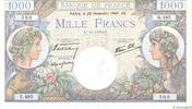 FRANKREICH 1000 Francs COMMERCE ET INDUSTRIE FRANKREICH 1000 Francs COMMERCE ET INDUSTRIE 1940 fST+ -