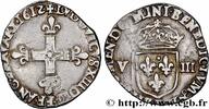 FRANKREICH Huitième d'écu, à la croix fleurdelisée, titulatur LOUIS XIII Bayonne 1612 (25mm, 4,67g, 7h) -