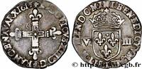 FRANKREICH Huitième d'écu, à la croix fleurdelisée, titulatur LOUIS XIII Bayonne 1615 (24mm, 4,66g, 3h) -