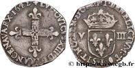FRANKREICH Huitième d'écu, à la croix fleurdelisée, titulatur LOUIS XIII Bayonne 1642 (24mm, 4,65g, 9h) -