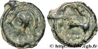 FRANKREICH Potin à la tête casquée et à la rosace GALLIEN - SENONES (Region die Sens) c. avant 52 AC. (19mm, 3,65g, 4h) -