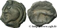 FRANKREICH Potin à la tête et au sanglier réaliste GALLIEN - AULERCI EBUROVICES (Region die Évreux) Évreux (27) c.60-50 AC. (16mm, 1,80g, 9h) -