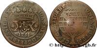 BRESIL - PRINCE JEAN REGENT 40 Réis contremarqué sur une 20 reis 1731 BRESIL - PRINCE JEAN REGENT Bahia (1809) (36mm, 12,84g, 12h) -