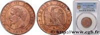 FRANKREICH Cinq centimes Napoléon III, tête nue ZWEITES KAISERREICH Paris 1855 (25mm, 5g, 6h) -