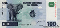 DEMOKRATISCHE REPUBLIK KONGO 100 Francs DEMOKRATISCHE REPUBLIK KONGO 100 Francs 2000 ST -