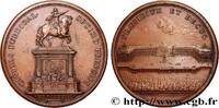 FRANKREICH Médaille de la Place de la Bourse et de la statue LOUIS XV DIT LE BIEN AIMÉ 33 - Bordeaux 1733 (59,5mm, 118g, 12h) -