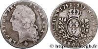 FRANKREICH Vingtième d'écu aux branches d’olivier, tête ceint LOUIS XV THE WELL-BELOVED Riom 1743 (17,5mm, 1,28g, 6h) -
