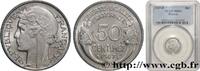 FRANKREICH 50 centimes Morlon, légère VIERTE FRANZOSISCHE REPUBLIK Beaumont-le-Roger 1947 (18mm, 0,70g, 6h) -