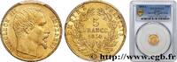 FRANKREICH 5 francs or Napoléon III, tête nue, petit module, ZWEITES KAISERREICH Paris 1854 (14mm, 1,61g, 6h) -