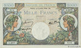 FRANKREICH 1000 Francs COMMERCE ET INDUSTRIE FRANKREICH 1000 Francs COMMERCE ET INDUSTRIE 1944 fVZ -