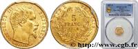 FRANKREICH 5 francs or Napoléon III, tête nue, petit module, ZWEITES KAISERREICH Paris 1854 (14mm, 1,61g, 6h) -