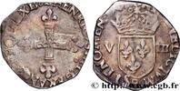 FRANKREICH Huitième d'écu, croix de face HENRY III Rennes 1582 (23,5mm, 4,84g, 3h) -