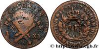 LOUIS XV THE WELL-BELOVED 3 Sous 9 Deniers ou 1/4 d’esqualin contremarqué RF LOUIS XV THE WELL-BELOVED Paris 1767 (28mm, 11,40g, 6h) -