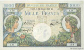 FRANKREICH 1000 Francs COMMERCE ET INDUSTRIE FRANKREICH 1000 Francs COMMERCE ET INDUSTRIE 1940 fST -