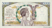 FRANKREICH 5000 Francs VICTOIRE Impression à plat FRANKREICH 5000 Francs VICTOIRE Impression à plat 1941 fVZ -