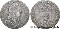 FRANKREICH Douzième d'écu, portrait apollinien LOUIS XIV THE SUN KING Lyon 1664 (20,5mm, 2,24g, 6h) -