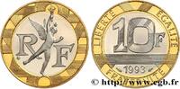 FRANKREICH 10 francs Génie de la Bastille, Belle Épreuve FUNFTE FRANZOSISCHE REPUBLIK Pessac 1993 (23mm, 6,50g, 6h) -