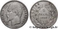 FRANKREICH 1 franc Napoléon III, tête nue ZWEITES KAISERREICH Strasbourg 1856 (23mm, 4,96g, 6h) -