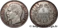 FRANKREICH 1 franc Napoléon III, tête nue ZWEITES KAISERREICH Paris 1857 (23,19mm, 4,98g, 6h) -