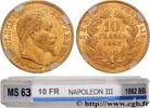 FRANKREICH 10 francs or Napoléon III, tête laurée ZWEITES KAISERREICH Strasbourg 1862 (19mm, 3,2g, 6h) -