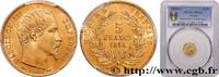 FRANKREICH 5 francs or Napoléon III, tête nue, petit module, ZWEITES KAISERREICH Paris 1854 (14mm, 1,61g, 6h) -