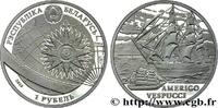 BELARUS 1 Rouble BE (proof) Amerigo Vespucci : boussole et BELARUS Varsovie 2010 (32mm, 13,16g, 12h) -