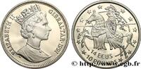 GIBRALTAR 14 Ecus - 10 Pounds Proof Elisabeth II / chevalier GIBRALTAR 1992 (30mm, 10g, 12h) -