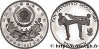 SÜKOREA 5000 Won Proof XXIV olympiade Séoul 1988 Tae Kwon SÜKOREA 1987 (40mm, 16,81g, 12h) -
