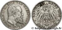 ALLEMAGNE - ROYAUME DE WURTEMBERG GUILLAUME II 3 Mark ALLEMAGNE - ROYAUME DE WURTEMBERG GUILLAUME II Stuttgart 1909 (33mm, 16,61g, 12h) -