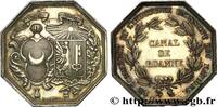FRANKREICH Jeton octogonal Ar 32, Canal de Roanne PONTS ET CHAUSSÉES n.d. (32mm, g, 12h) -