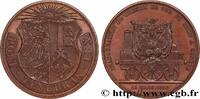 FRANKREICH Médaille, Inauguration du chemin de fer de Lyon à TRANSPORTS Suisse, Genève 1858 (48,5mm, 55,87g, 12h) -