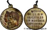 FRANKREICH Médaillette, Voyage en Algérie SECOND EMPIRE 1860 (27mm, 4,11g, 12h) -