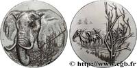 FRANKREICH Médaille animalière - Éléphant ANIMAUX Monnaie de Paris 1986 (72,5mm, 186,03g, 12h) -