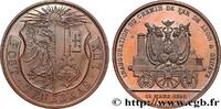FRANKREICH Médaille, Inauguration du chemin de fer de Lyon à TRANSPORTS Suisse, Genève 1858 (48mm, 55,84g, 12h) -