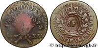 LOUIS XV THE WELL-BELOVED 3 Sous 9 Deniers ou 1/4 d’esqualin contremarqué RF LOUIS XV THE WELL-BELOVED Paris 1767 (28mm, 12,39g, 6h) -