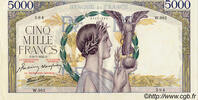 FRANKREICH 5000 Francs VICTOIRE Impression à plat FRANKREICH 5000 Francs VICTOIRE Impression à plat 1942 VZ+ -