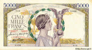 FRANKREICH 5000 Francs VICTOIRE Impression à plat FRANKREICH 5000 Francs VICTOIRE Impression à plat 1942 VZ -